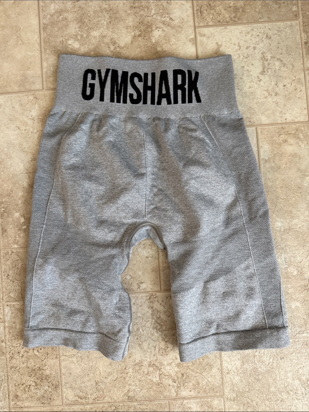 Gymshark Light Gray High-Waist Biker Shorts